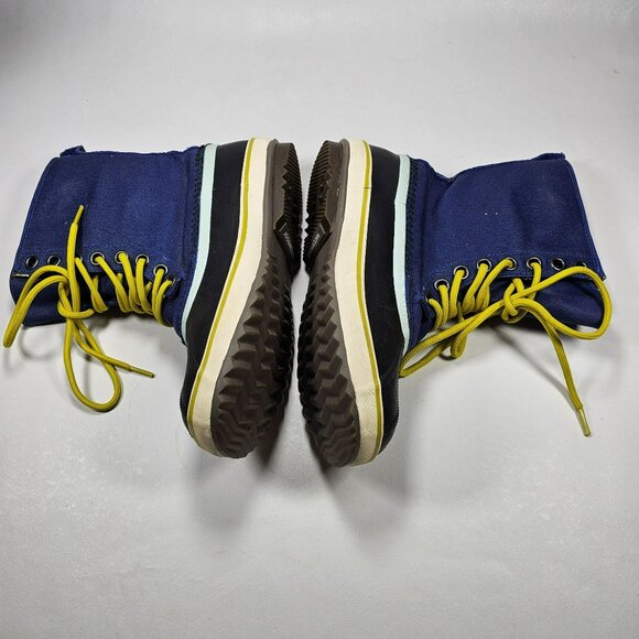 Sorel Womens Waterproof Premium Blue Canvas & Rubber Winter Snow Boots Size 9 - Picture 7 of 11